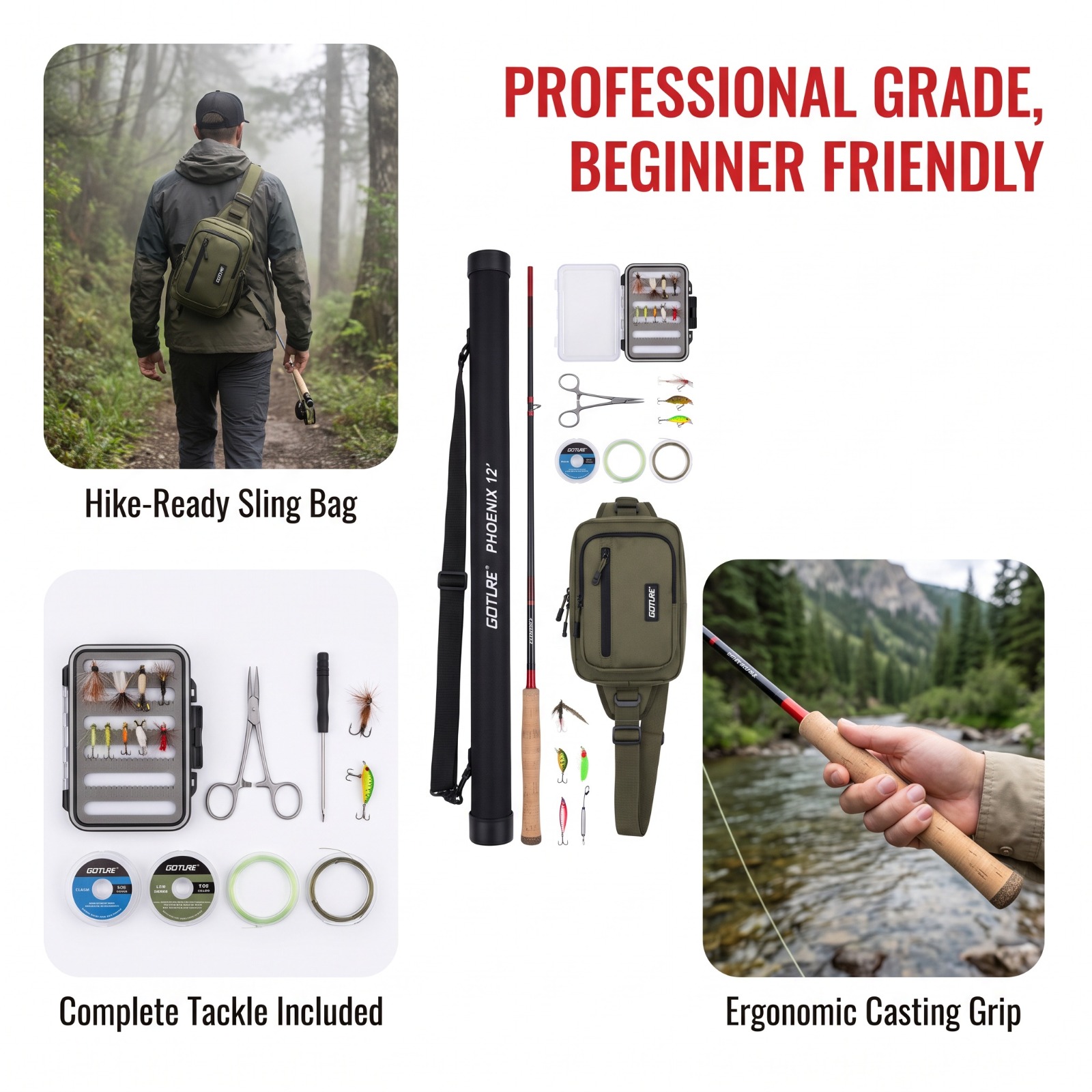 Goture 12FT 3.6M Tenkara Fly F - Fishing Rod Fly recension och pris