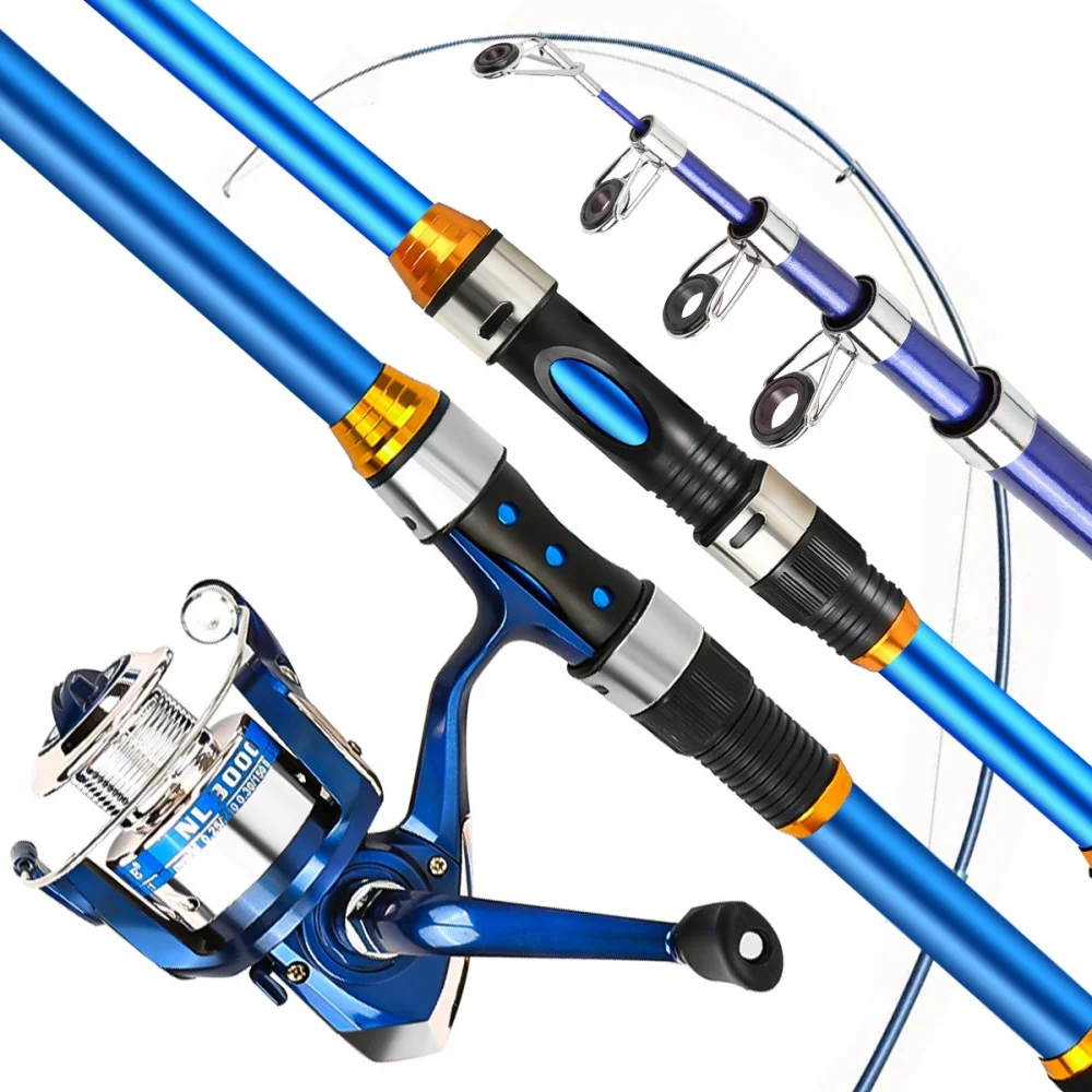 2.1-3.6M Telescopic Glass Fibe - Fishing Rod Combo recension och pris