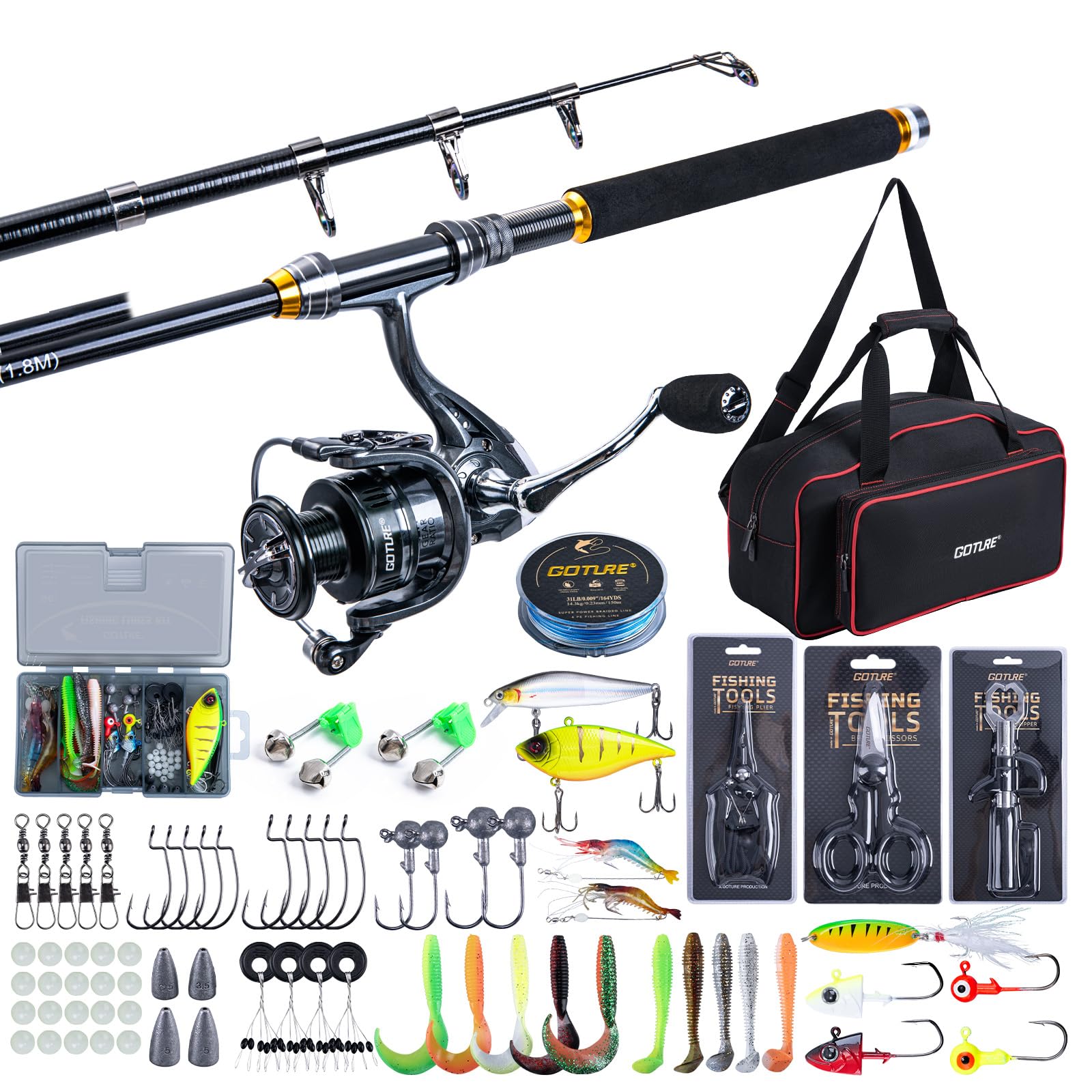 Goture Fishing Telescopic Rod  - Fishing Rod Combo recension och pris